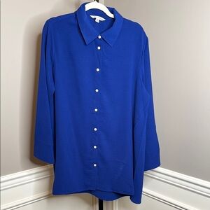 Counterparts Women's Blue Button-Up Top size extra large